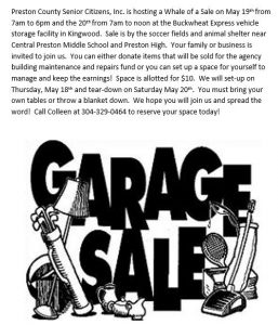 Preston County Senior Citizens, Inc. Garage Sale