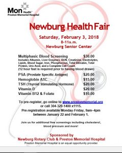 Newburg Health Fair @ Newburg Senior Center | Newburg | West Virginia | United States