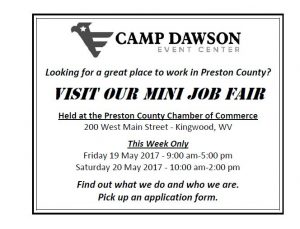 Mini Job Fair at Preston County Chamber of Commerce @ Preston County Chamber of Commerce | Kingwood | West Virginia | United States