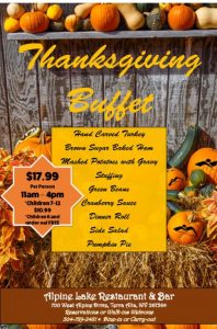 Thanksgiving Buffet Alpine Lake